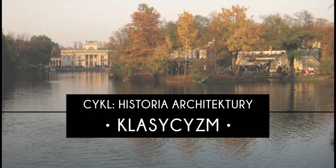 Pałac na Wyspie w Łazienkach Królewskich, przykład klasycyzmu, otoczony jesienną przyrodą i wodą.