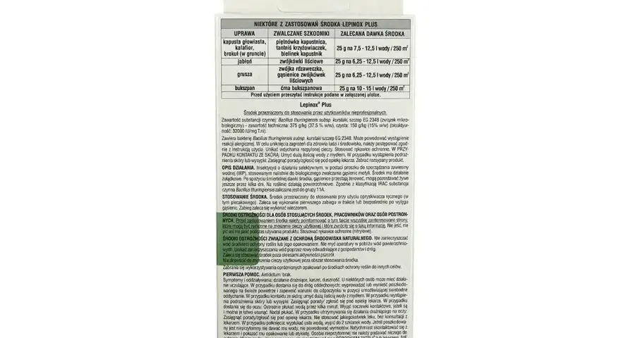 Lepinox Plus - środek biologiczny do zwalczania gąsienic motyli na uprawach warzyw i owoców.