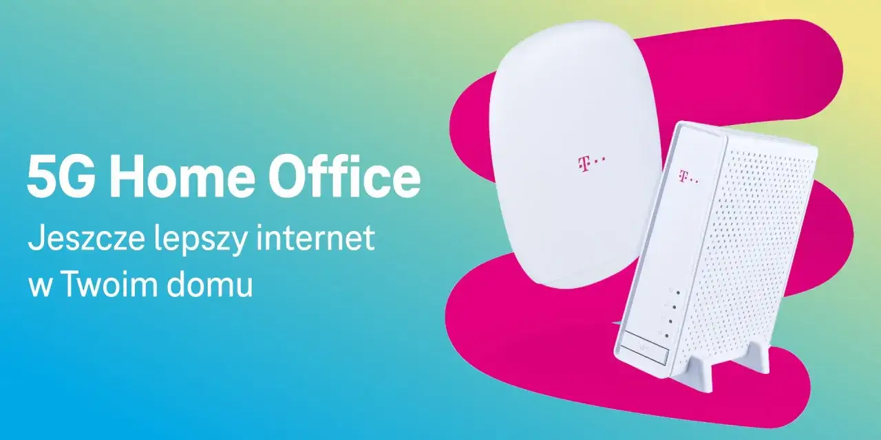 Dwa białe routery T-Mobile, idealne, by mieć jaki internet do domu. Szybki i niezawodny.