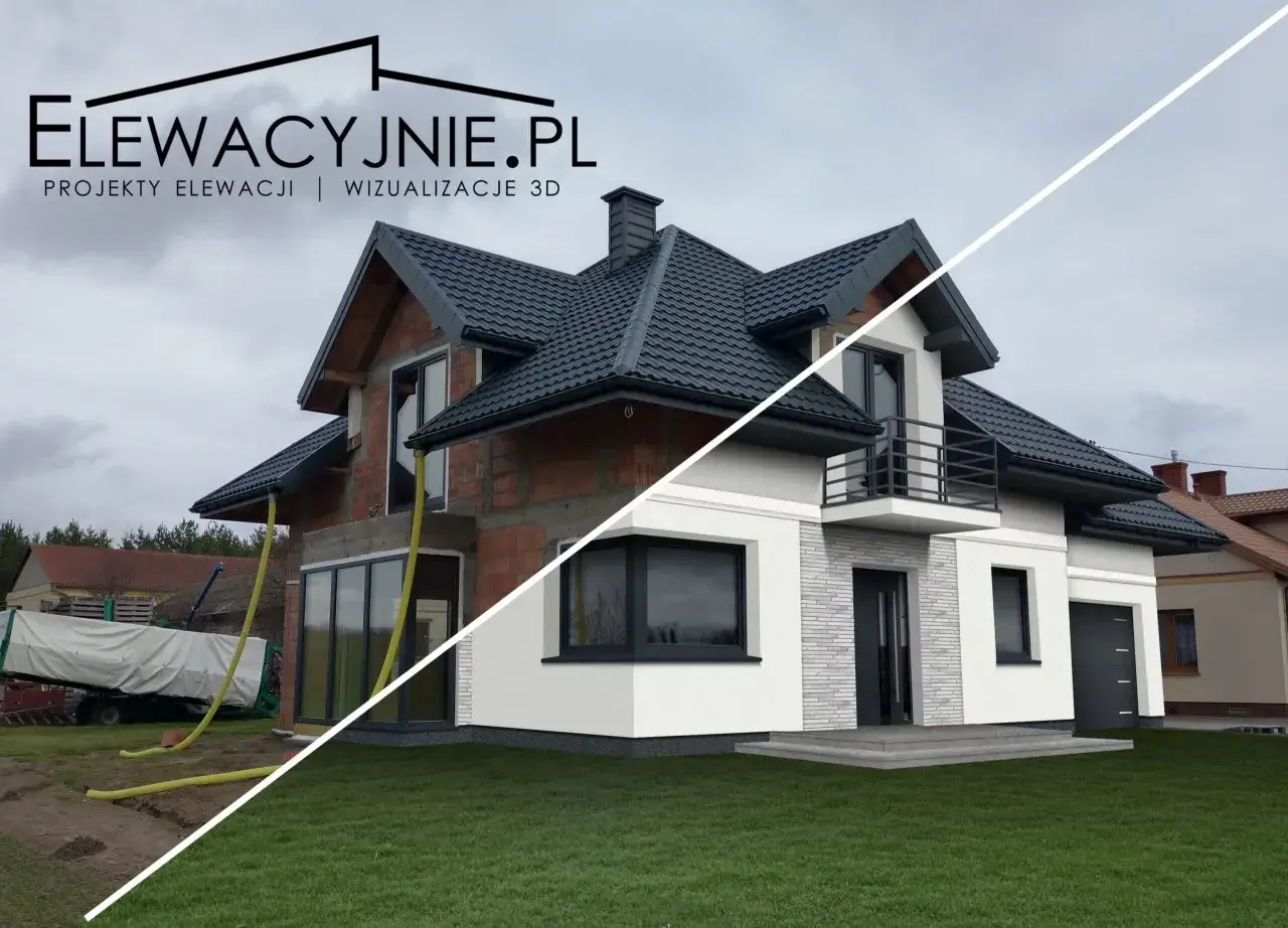Przed i po: dom w budowie kontra nowoczesna elewacja. Świetny pomysł na elewację domu, który odmieni Twój budynek.